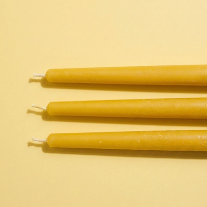 Beeswax Taper Candle Trio