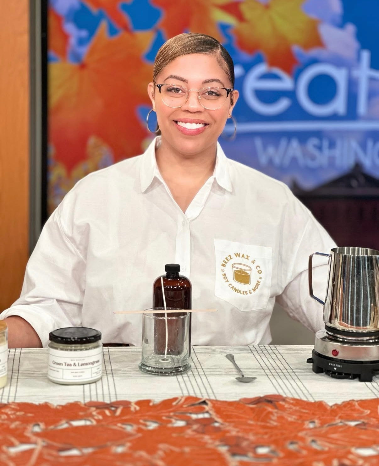 Load video: Bianca teaches the science of candle making with WUSA9 DC